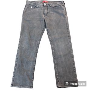 Guess Lincoln Slim Straight Black Denim Jeans Mens 36x30 Y2K 90s Casual